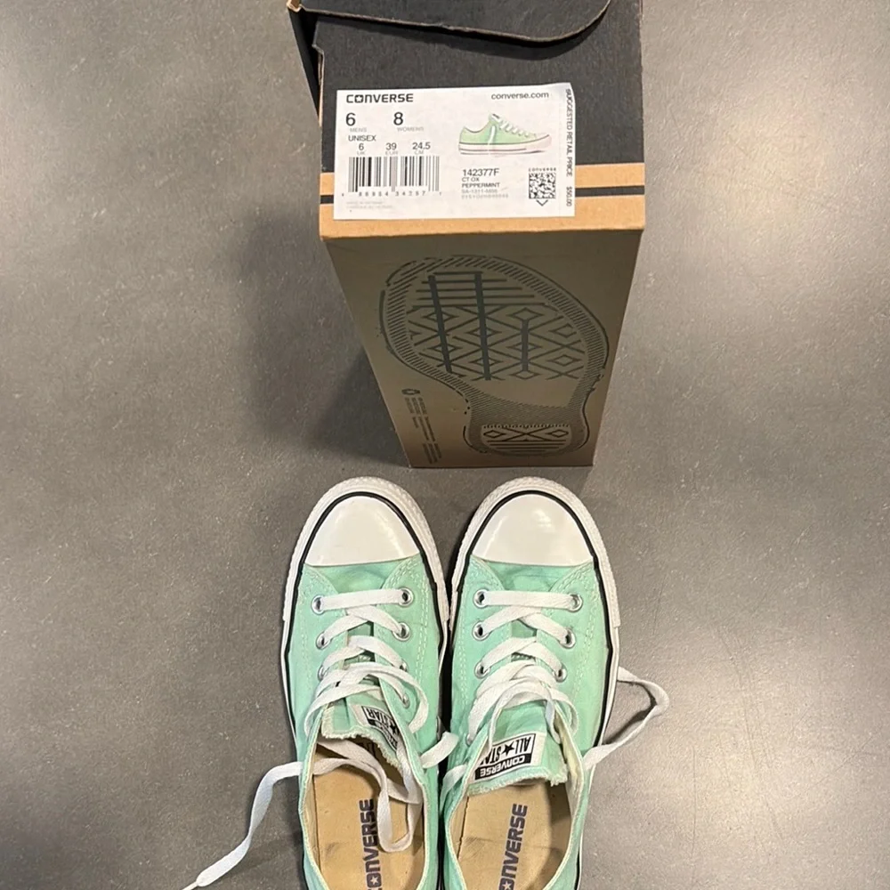 Converse All Star Light Green/Peppermint Canvas Shoes Size 8 women's - Picture 2 of 5